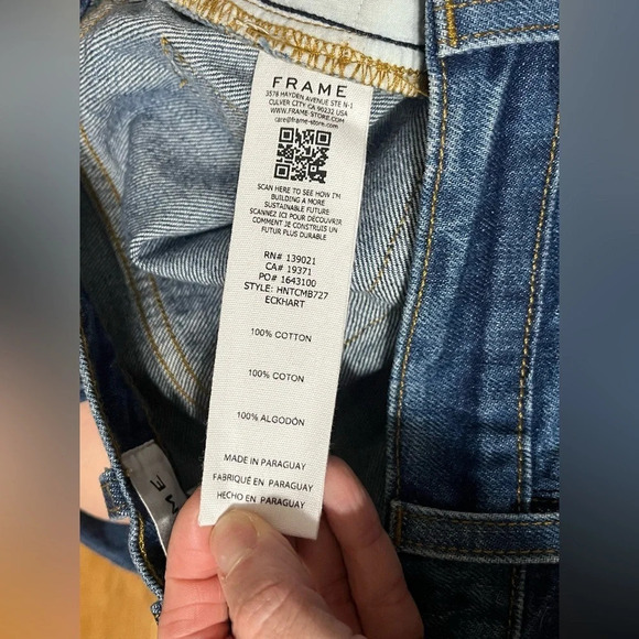 FRAME Blue Le High 'N' Tight Crop Mini Boot Jeans - Picture 7 of 9